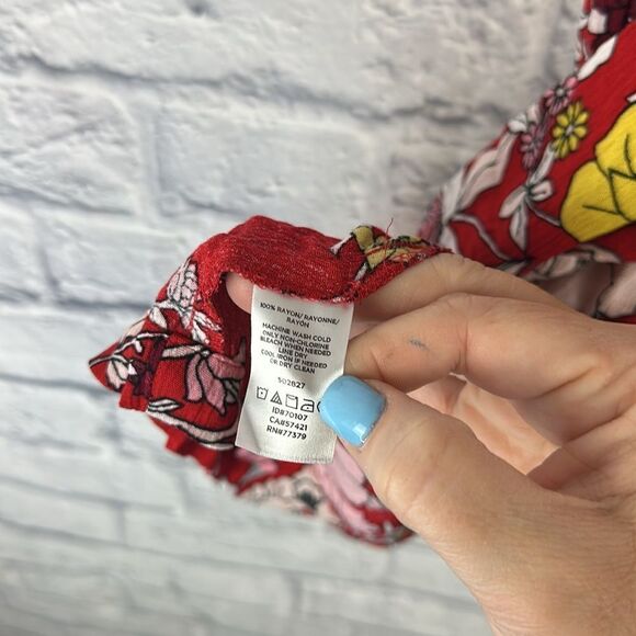 Loft Beach Red Floral Spaghetti Strap Dress NWT Size 8 - Picture 6 of 8